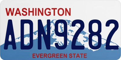 WA license plate ADN9282