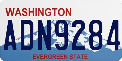 WA license plate ADN9284