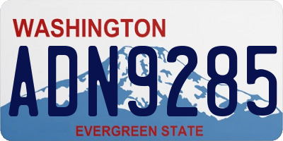 WA license plate ADN9285