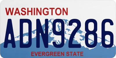 WA license plate ADN9286