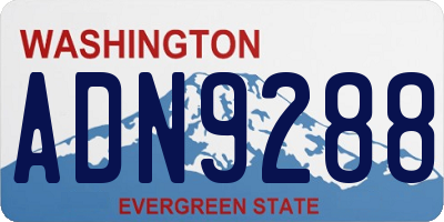 WA license plate ADN9288
