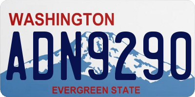 WA license plate ADN9290
