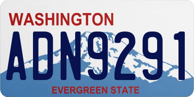 WA license plate ADN9291