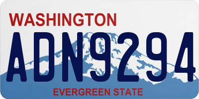 WA license plate ADN9294