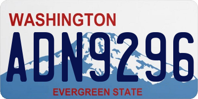 WA license plate ADN9296
