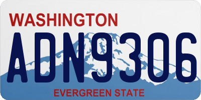 WA license plate ADN9306