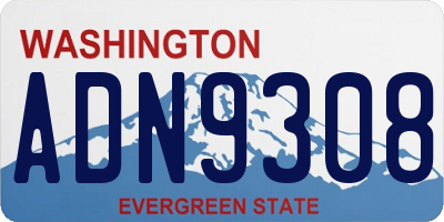 WA license plate ADN9308