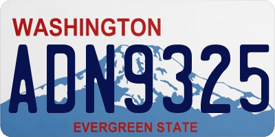 WA license plate ADN9325