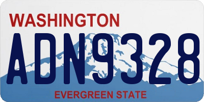 WA license plate ADN9328