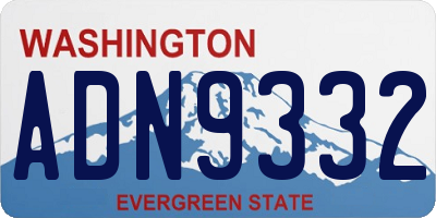 WA license plate ADN9332