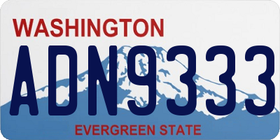 WA license plate ADN9333