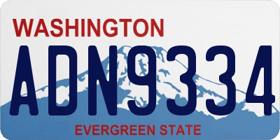 WA license plate ADN9334