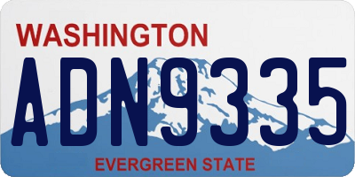 WA license plate ADN9335