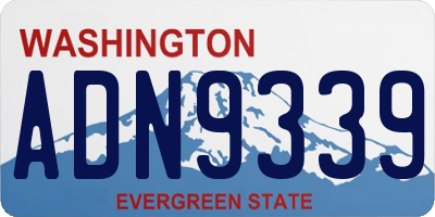 WA license plate ADN9339