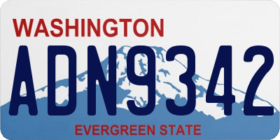 WA license plate ADN9342