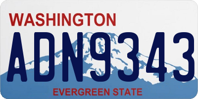 WA license plate ADN9343