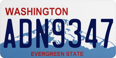 WA license plate ADN9347