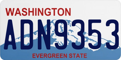 WA license plate ADN9353