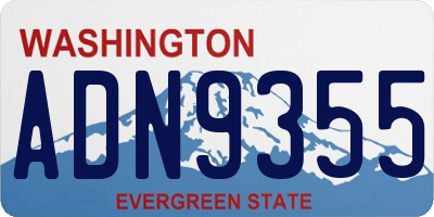WA license plate ADN9355