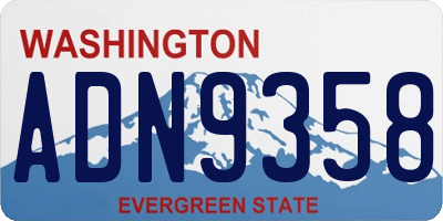 WA license plate ADN9358