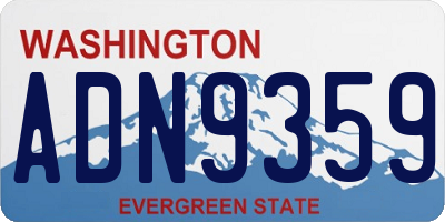 WA license plate ADN9359
