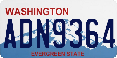 WA license plate ADN9364