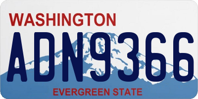 WA license plate ADN9366