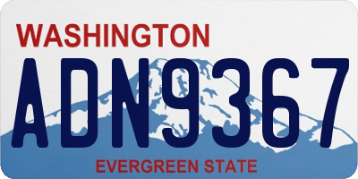 WA license plate ADN9367