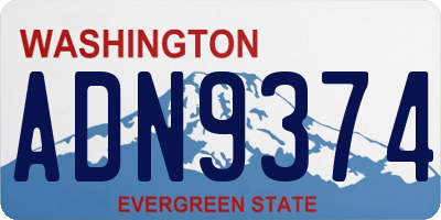 WA license plate ADN9374