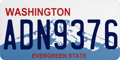 WA license plate ADN9376