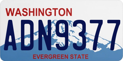WA license plate ADN9377