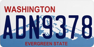 WA license plate ADN9378