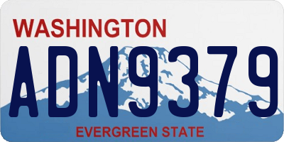 WA license plate ADN9379