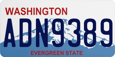 WA license plate ADN9389