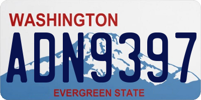 WA license plate ADN9397