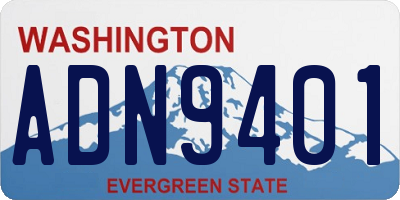 WA license plate ADN9401