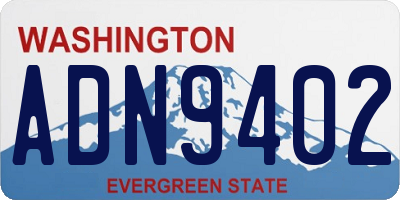WA license plate ADN9402