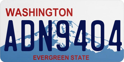 WA license plate ADN9404