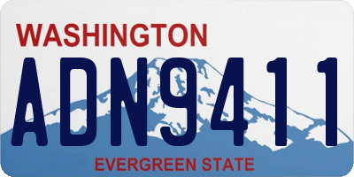 WA license plate ADN9411