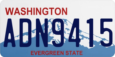 WA license plate ADN9415