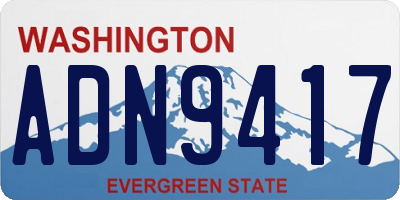 WA license plate ADN9417