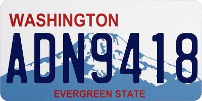 WA license plate ADN9418