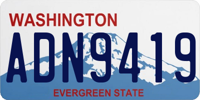 WA license plate ADN9419