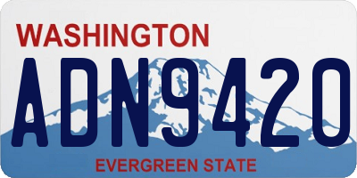 WA license plate ADN9420