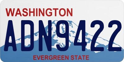 WA license plate ADN9422