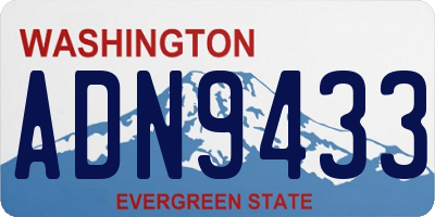 WA license plate ADN9433