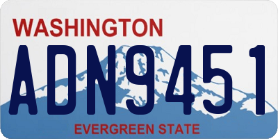 WA license plate ADN9451