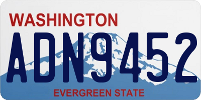 WA license plate ADN9452