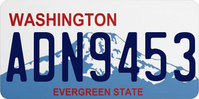 WA license plate ADN9453