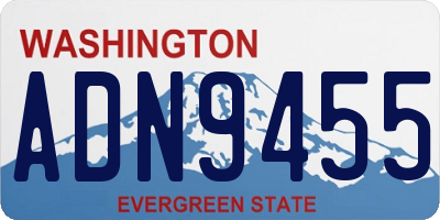 WA license plate ADN9455